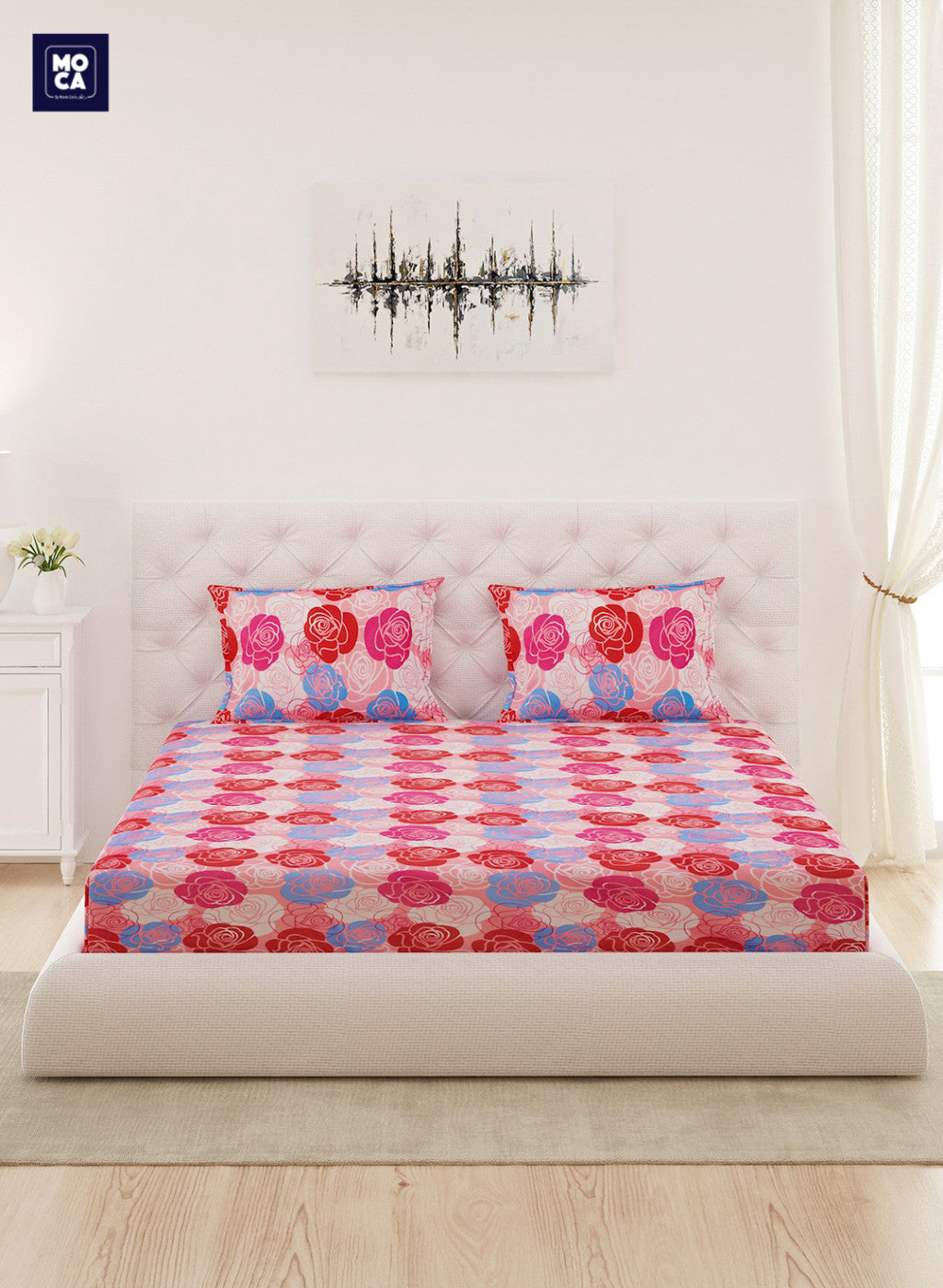 120 TC Cotton Double Bedsheet with 2 Pillow Covers