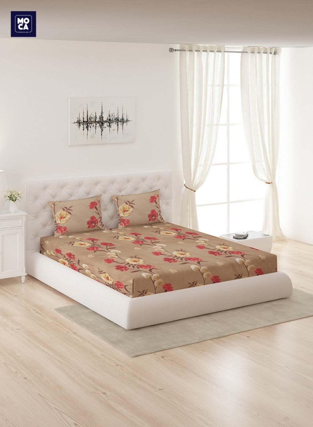 120 GSM Microfibre Double Bedsheet with 2 Pillow Covers