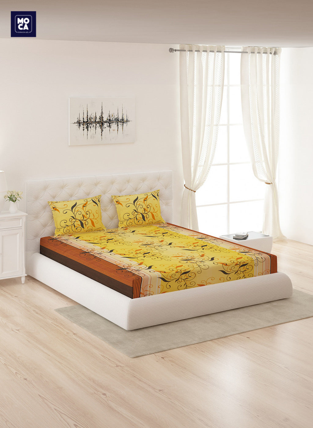 120 GSM Microfibre Double Bedsheet with 2 Pillow Covers