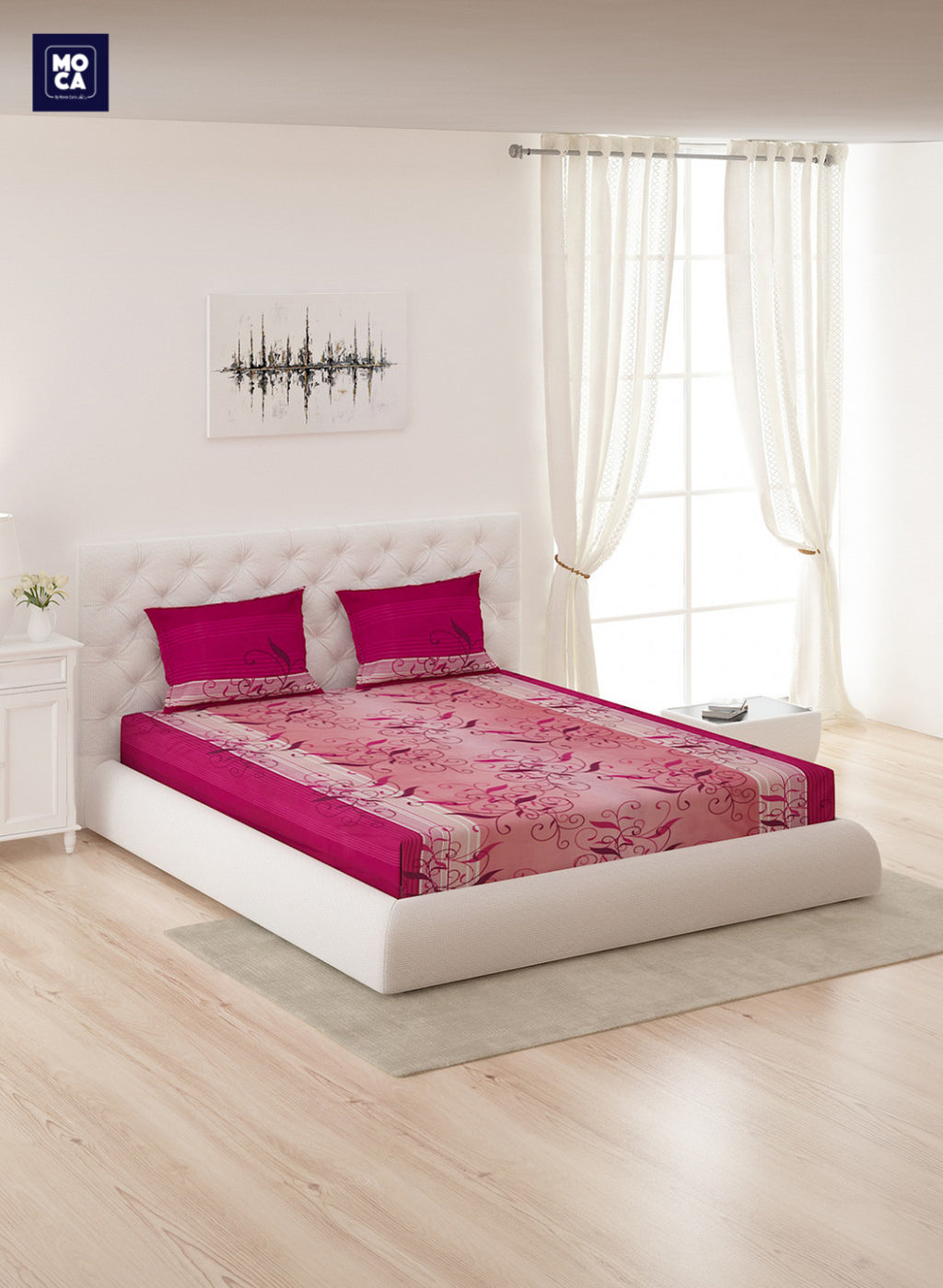 120 GSM Microfibre Double Bedsheet with 2 Pillow Covers