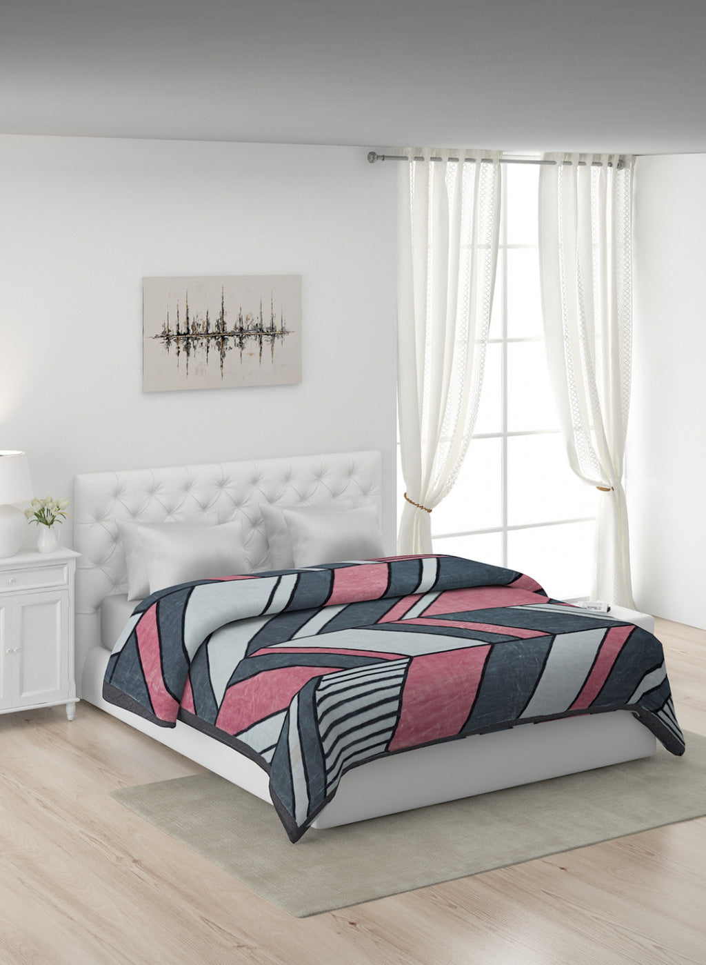 Printed Mink Double Blanket for Mild Winter -2 Ply