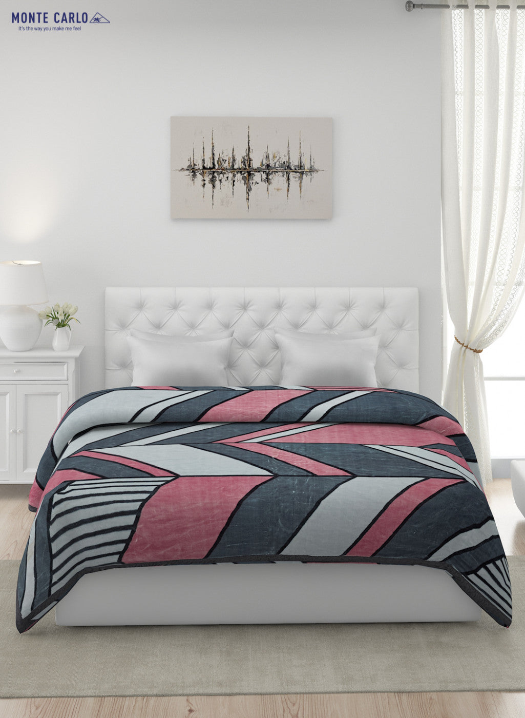 Printed Mink Double Blanket for Mild Winter -2 Ply