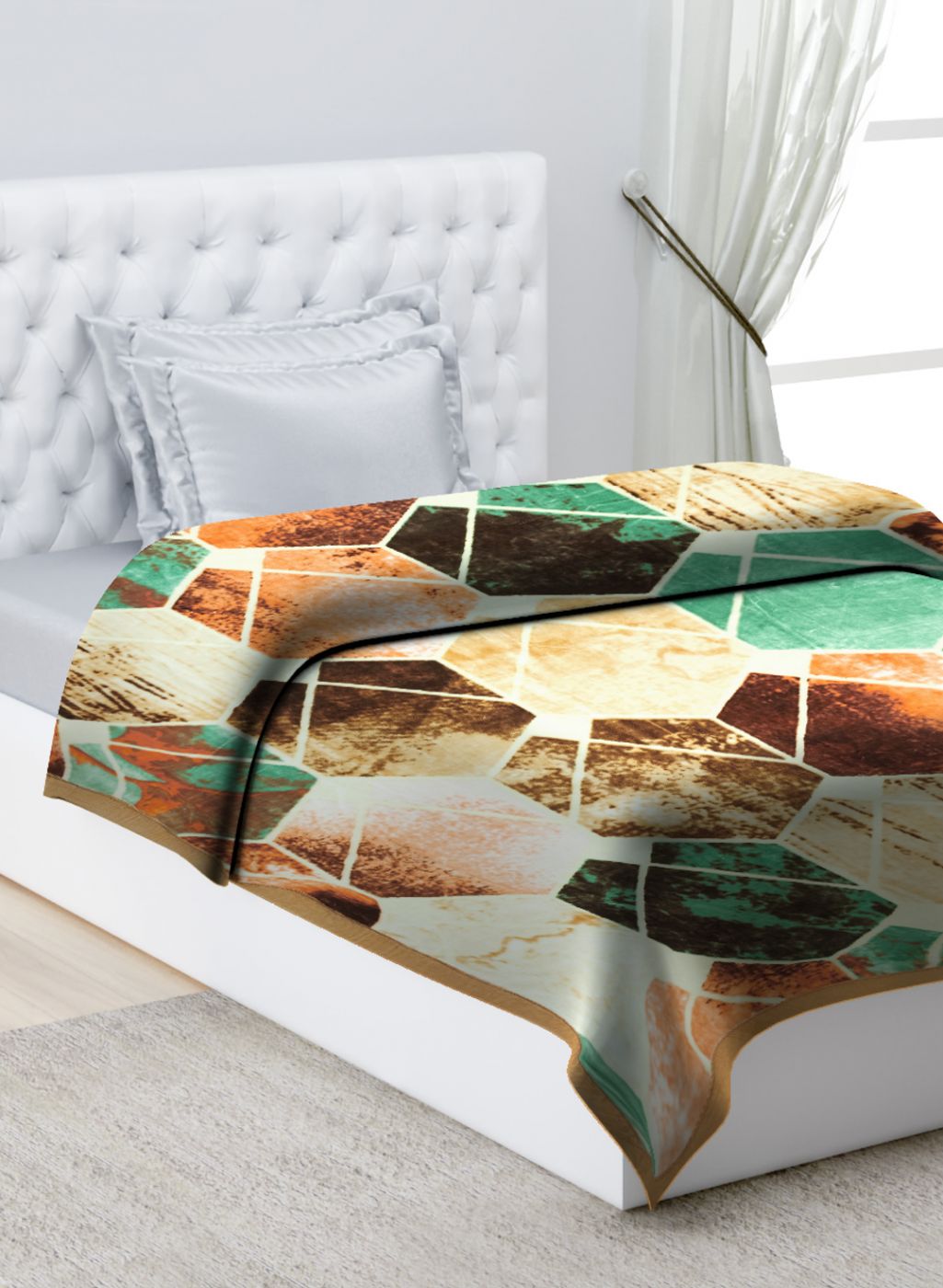 Printed Mink Single Blanket for Mild Winter - 2 Ply
