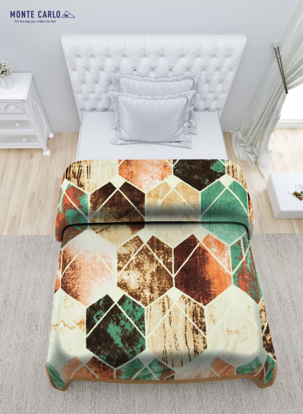 Printed Mink Single Blanket for Mild Winter - 2 Ply