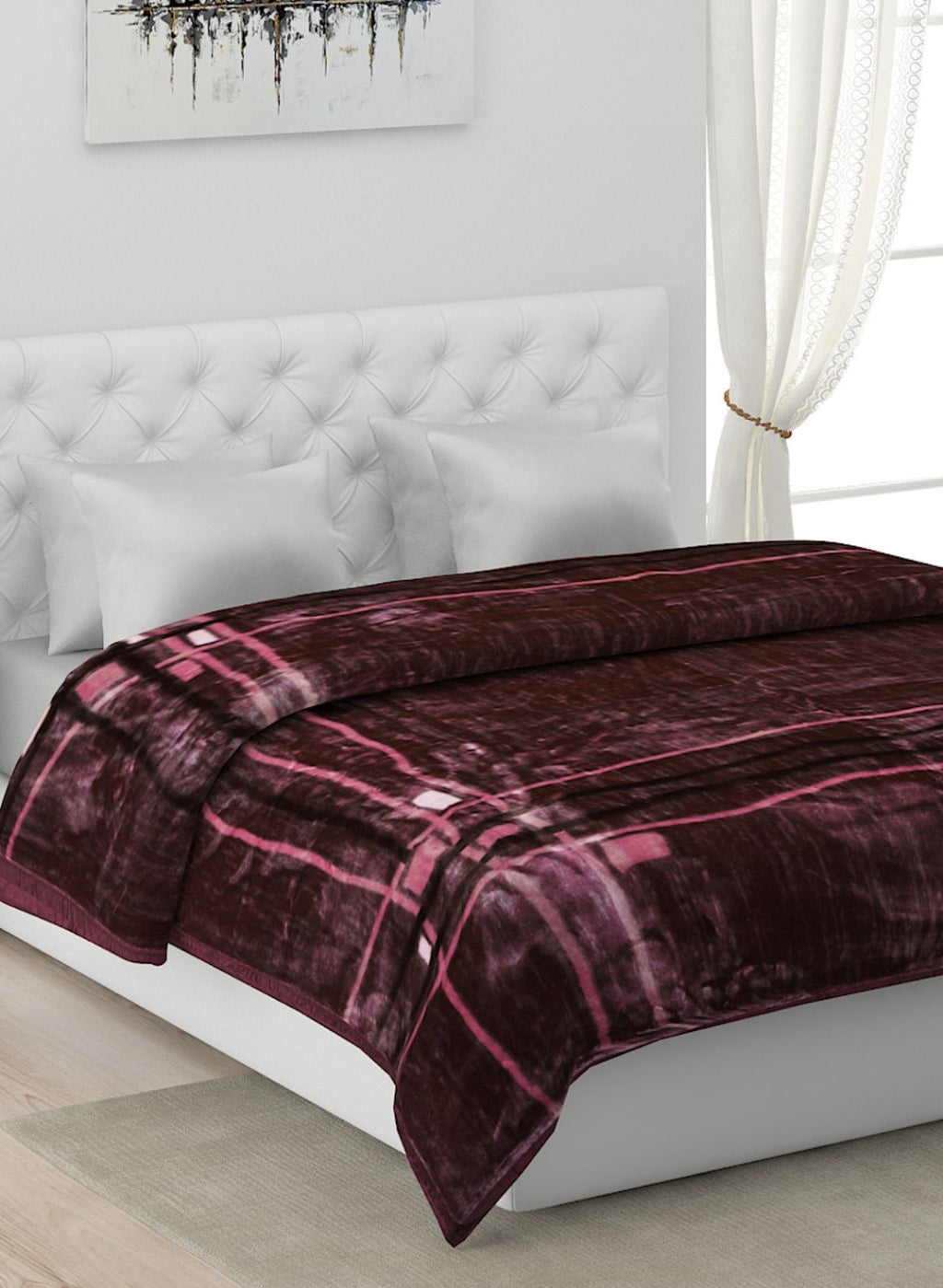 Printed Mink Double Blanket for Heavy Winter -2 Ply