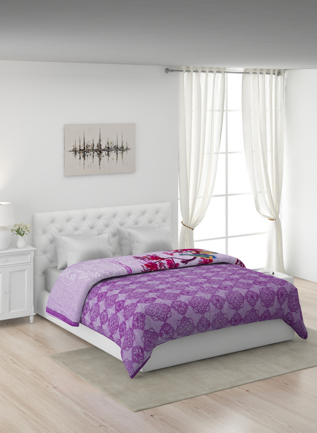 Printed Mink Double Blanket for Heavy Winter -2 Ply
