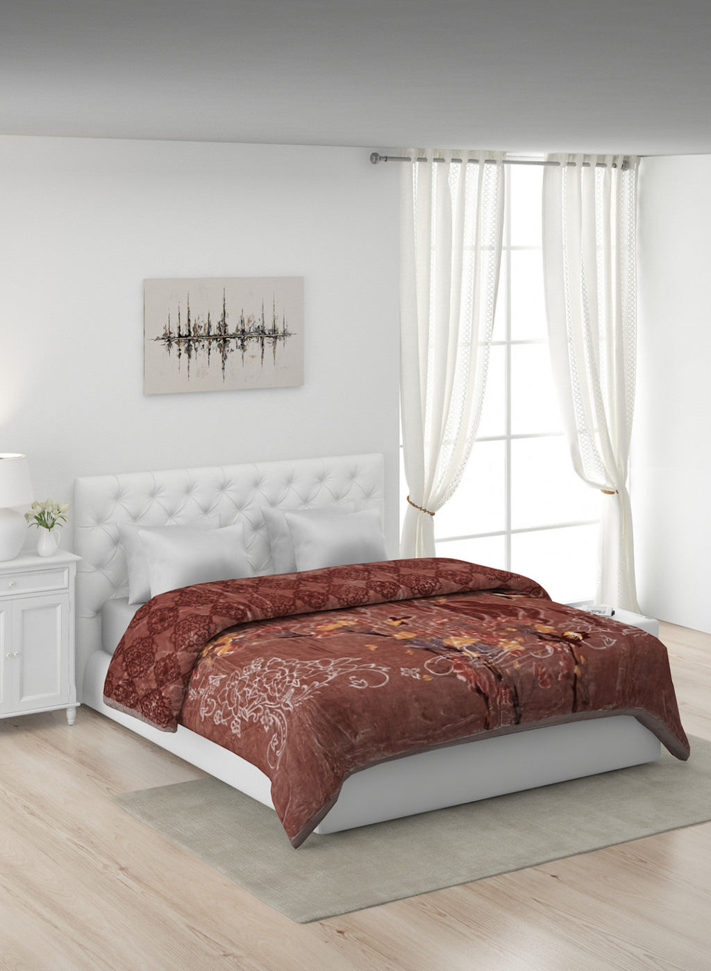 Printed Mink Double Blanket for Heavy Winter -2 Ply