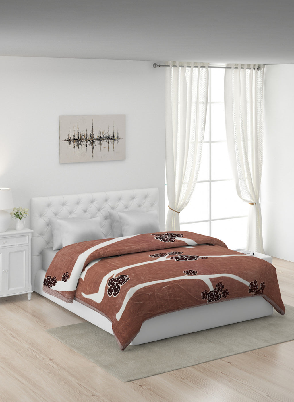 Printed Mink Double Blanket for Heavy Winter -2 Ply