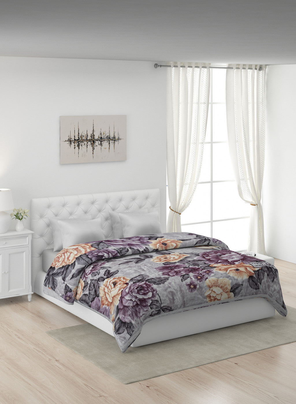 Printed Mink Double Blanket for Heavy Winter -2 Ply