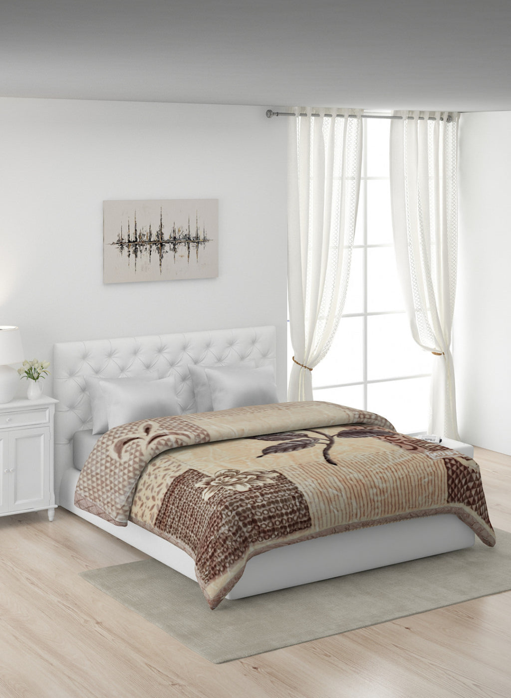 Printed Mink Double Blanket for Heavy Winter -2 Ply