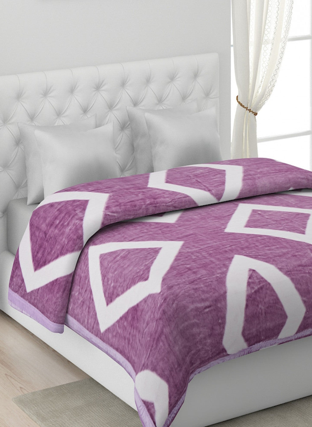 Printed Mink Double Blanket for Mild Winter - 1 Ply