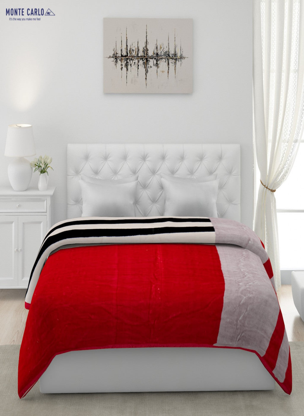 Printed Mink Double Blanket for Mild Winter - 1 Ply
