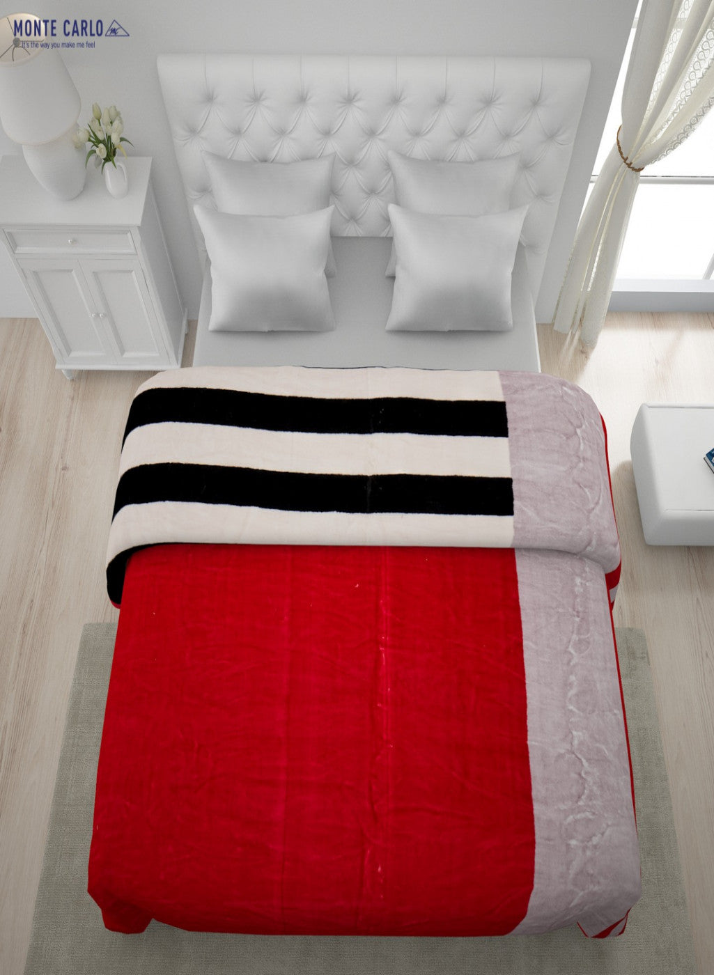 Printed Mink Double Blanket for Mild Winter - 1 Ply