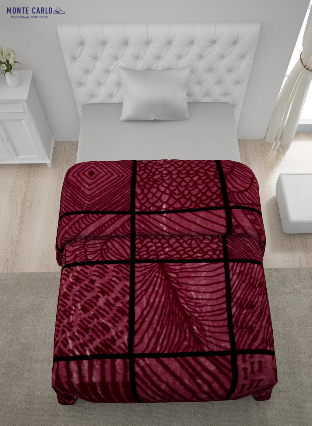 Printed Mink Single Blanket for Mild Winter - 2 Ply