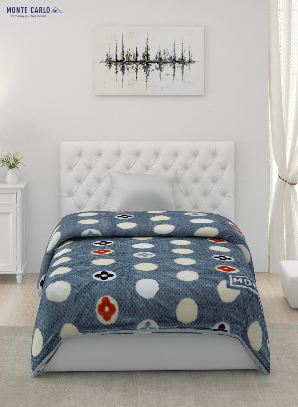 Printed Mink Single Blanket for Heavy Winter - 2 Ply