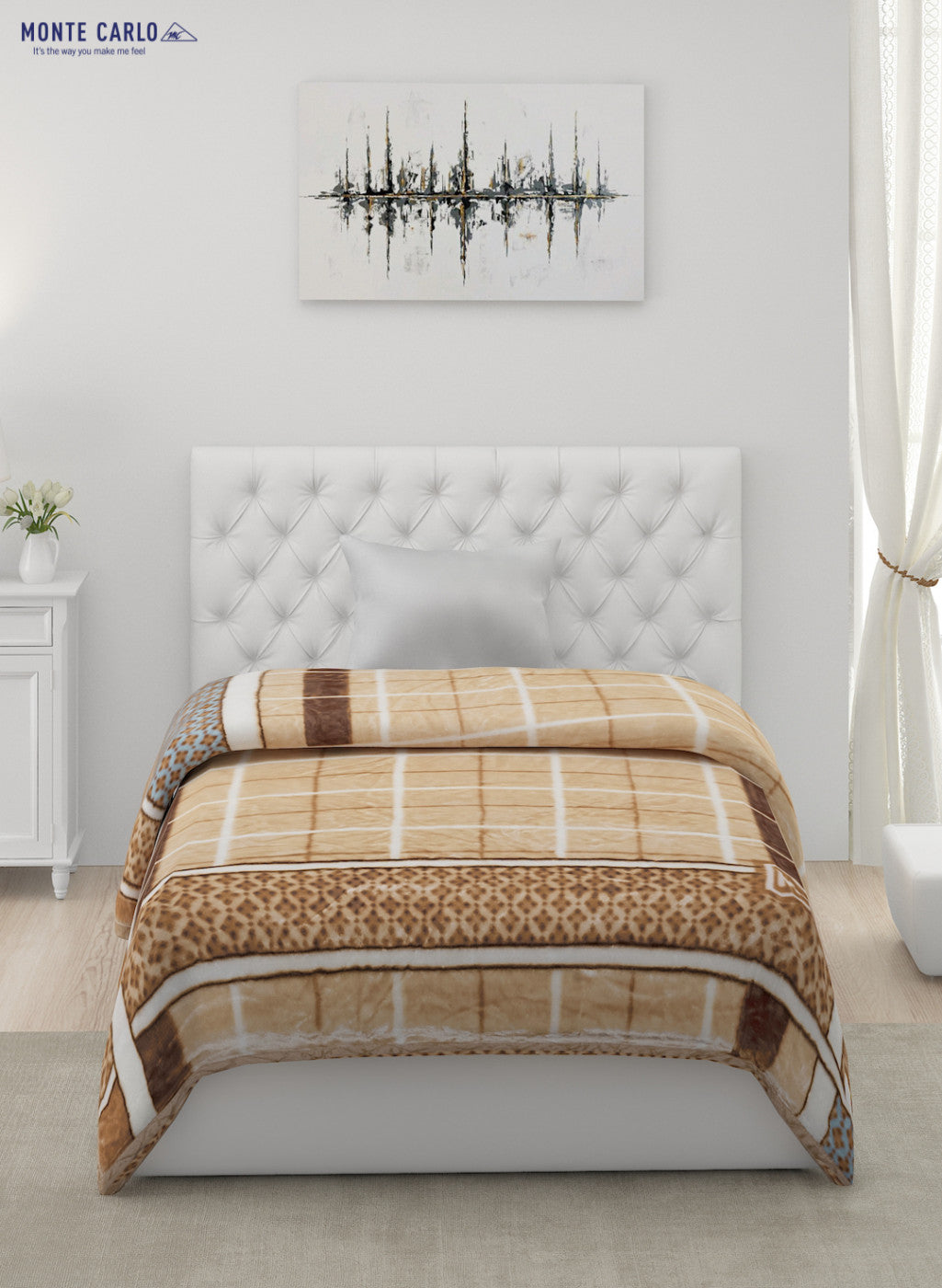 Printed Mink Single Blanket for Heavy Winter - 2 Ply