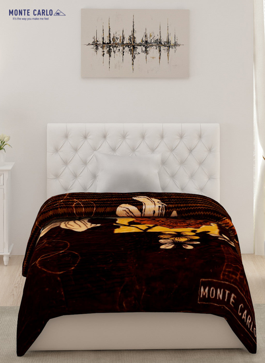 Single Bed Multicolor Mink Blanket - 2 Ply