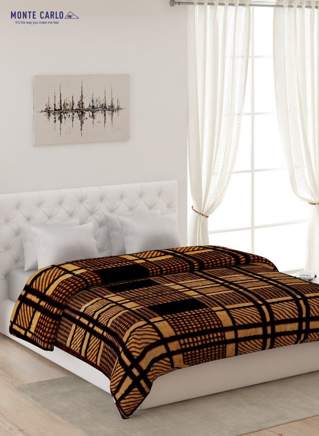 Double Bed Multicolor Mink Blanket - 1 Ply