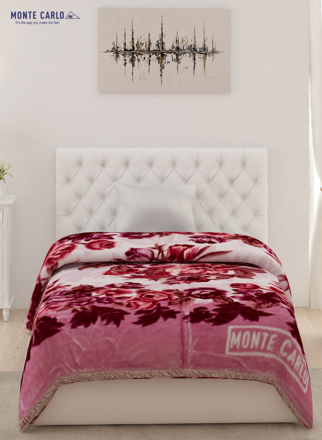 Single Bed Multicolor Mink Blanket - 2 Ply