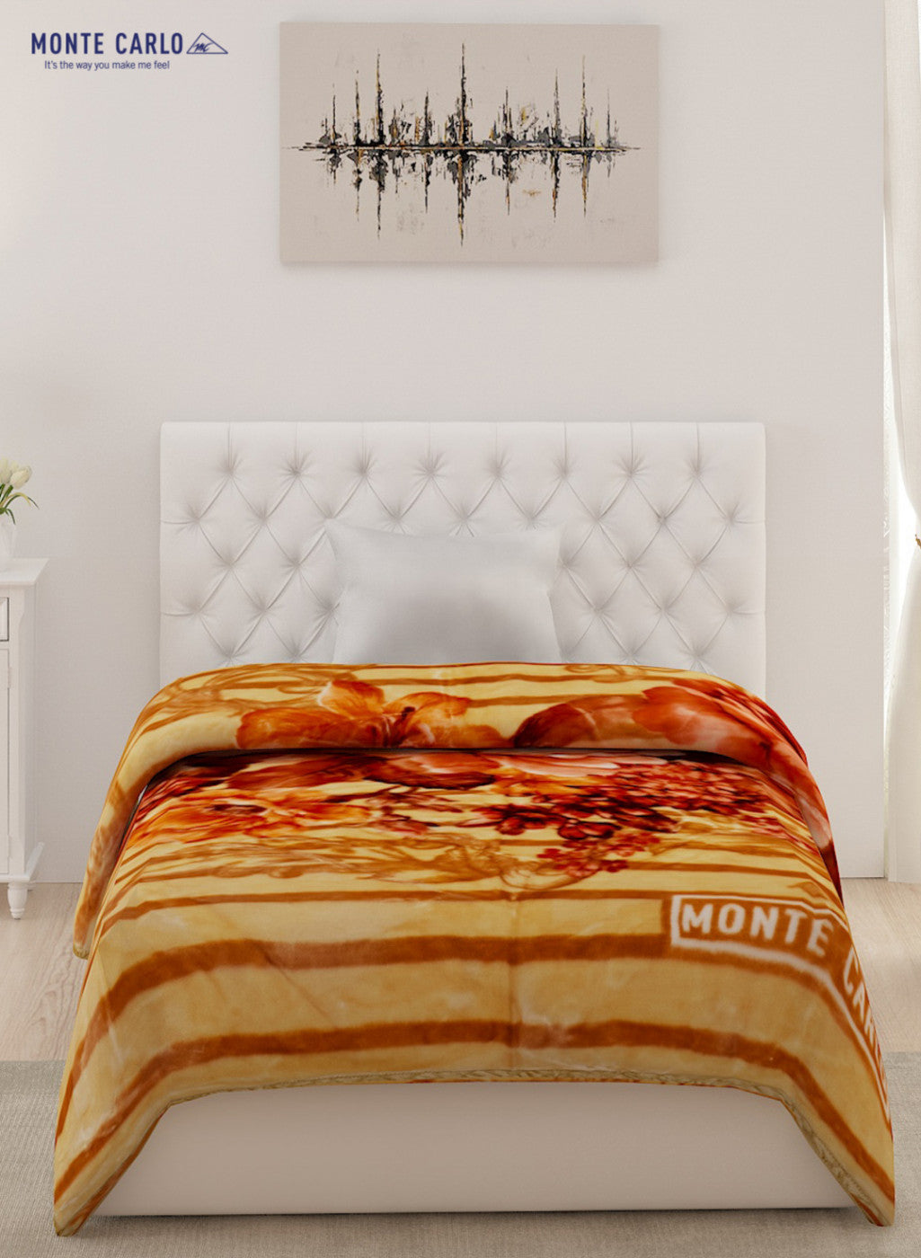 Single Bed Multicolor Mink Blanket - 2 Ply