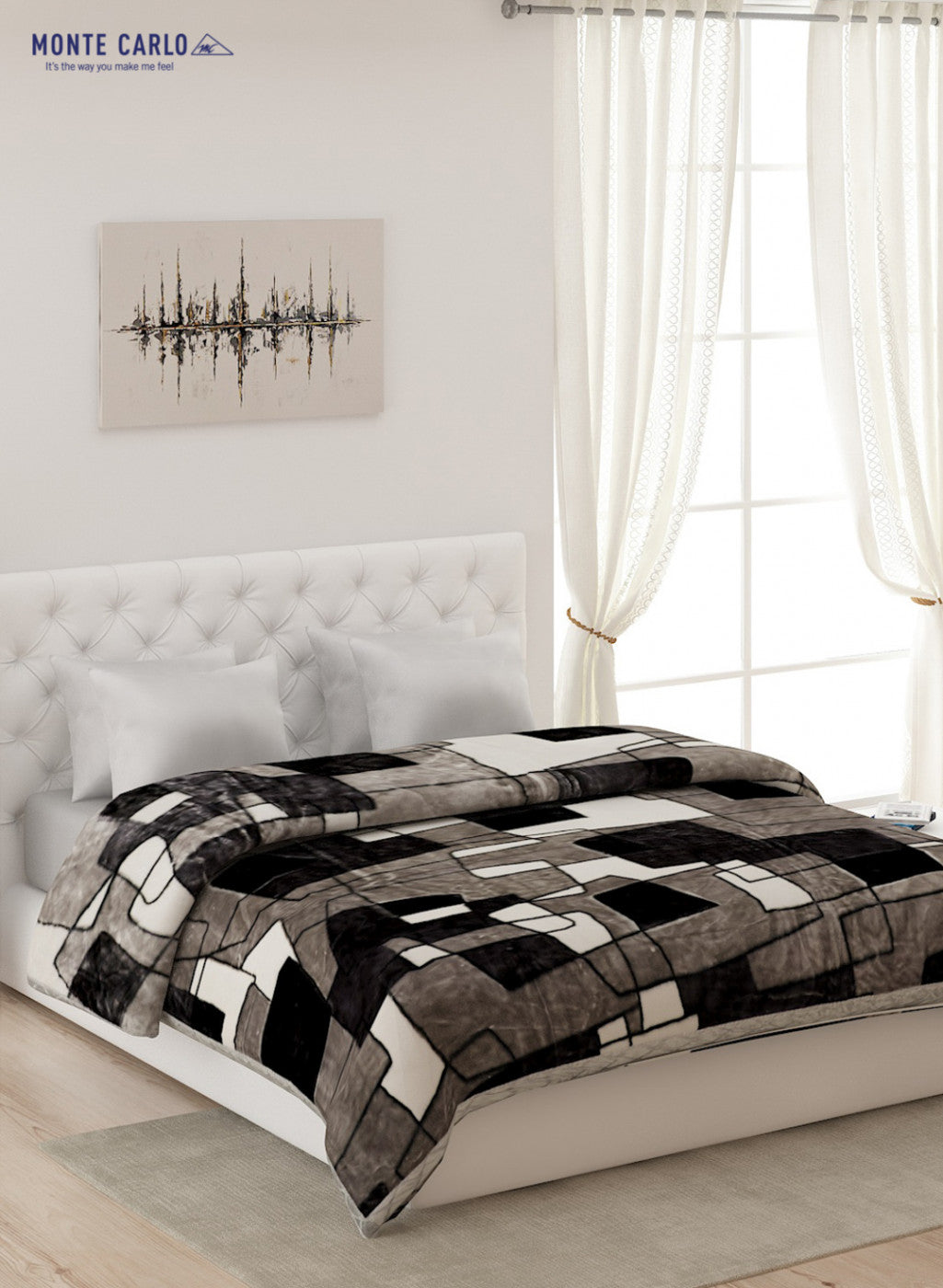 Double Bed Multicolor Mink Blanket - 1 Ply