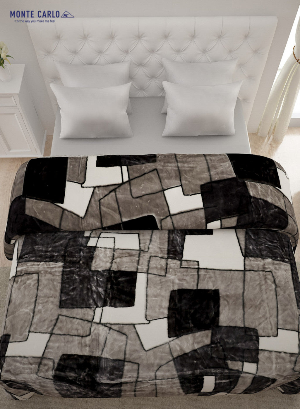 Double Bed Multicolor Mink Blanket - 1 Ply