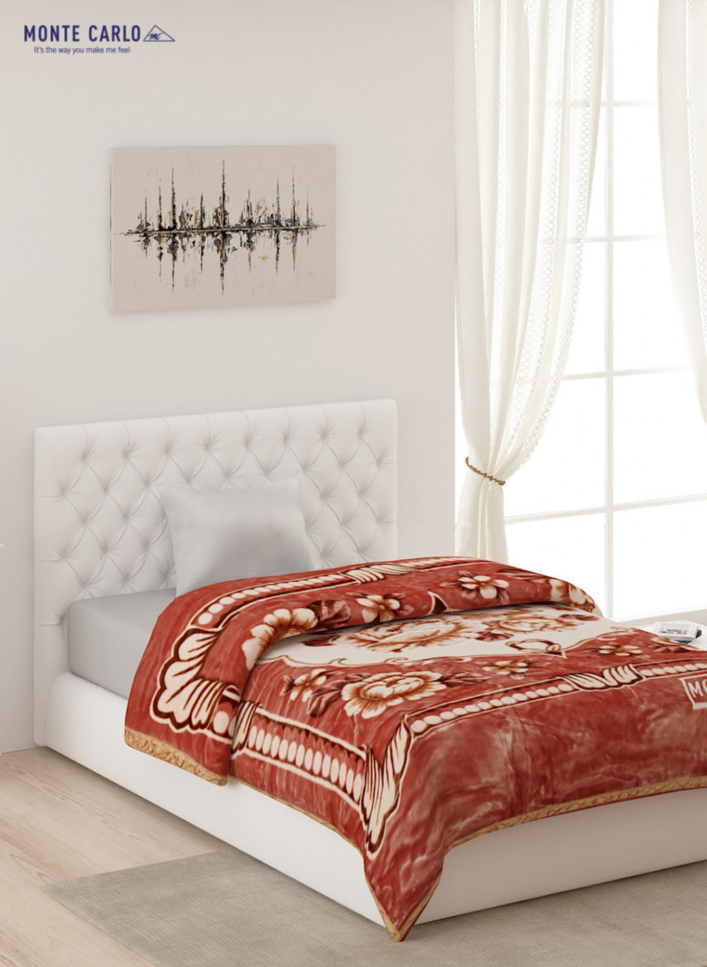 Single Bed Multicolor Mink Blanket - 1 Ply