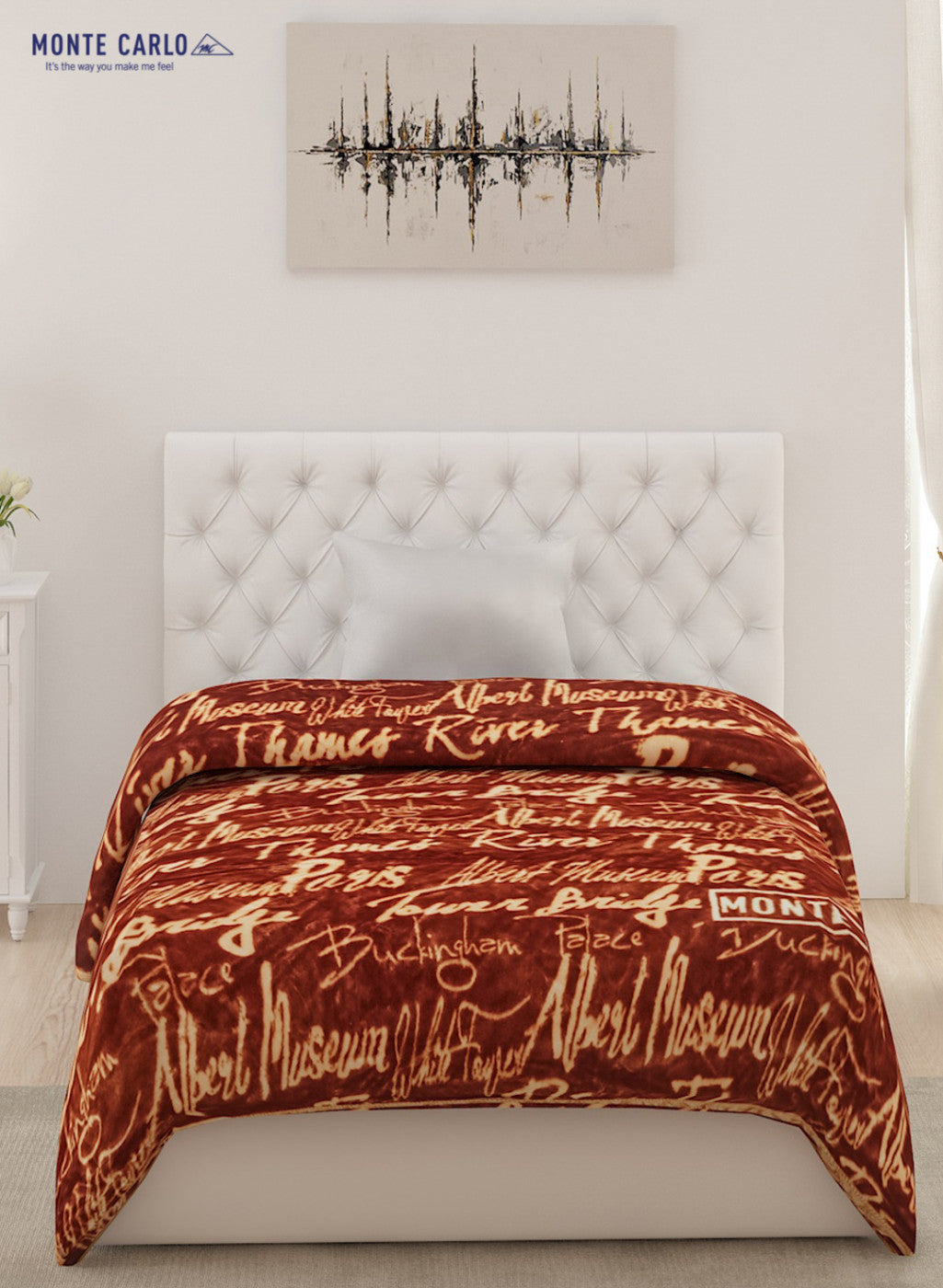 Single Bed Multicolor Mink Blanket - 2 Ply