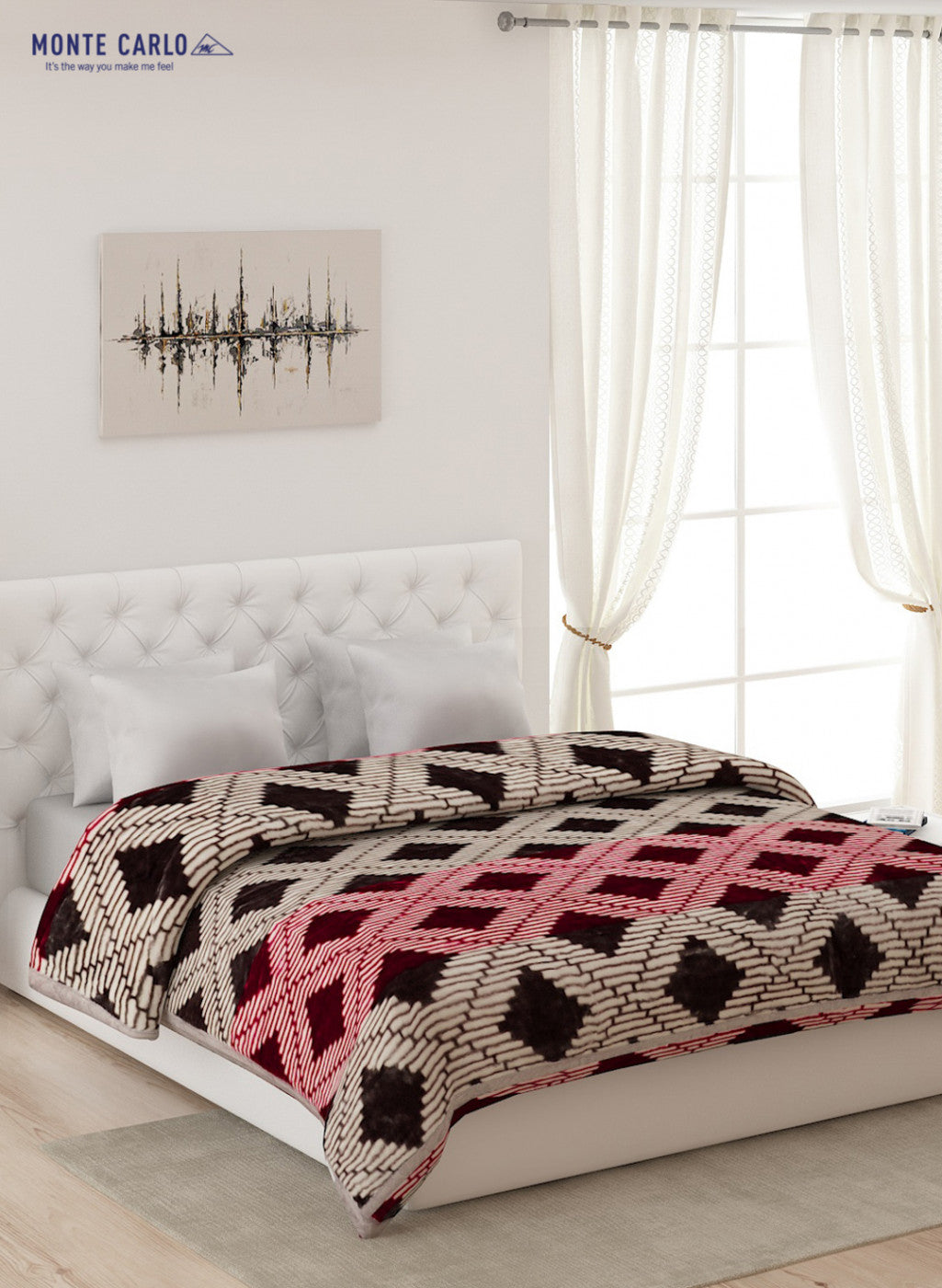 Double Bed Multicolor Mink Blanket - 2 Ply