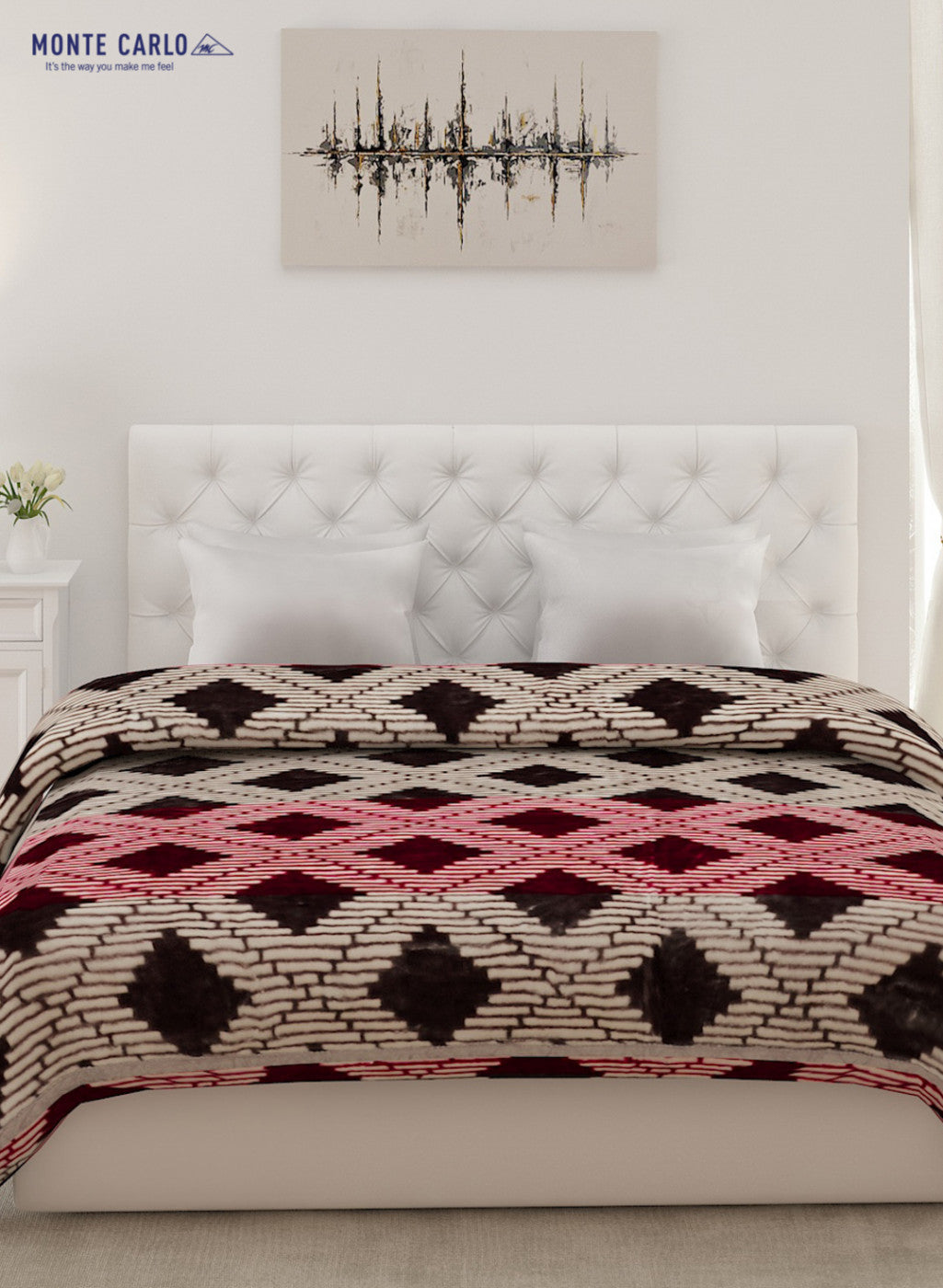 Double Bed Multicolor Mink Blanket - 2 Ply