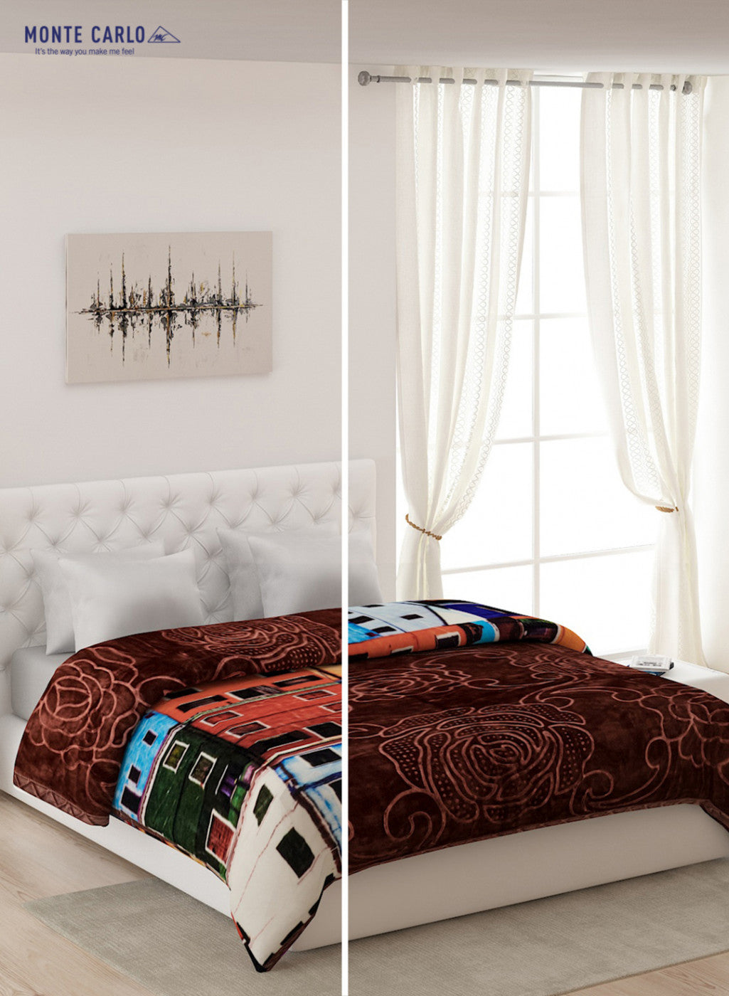 Double Bed Multicolor Mink Blanket - 2 Ply