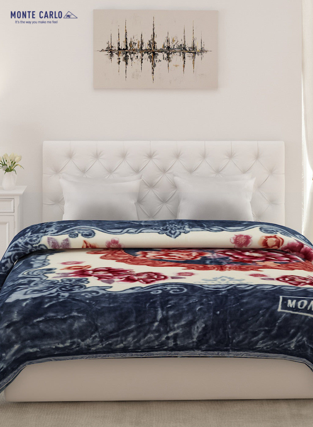 Double Bed Multicolor Mink Blanket - 2 Ply
