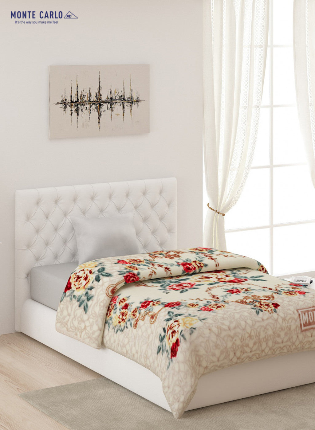 Single Bed Multicolor Mink Blanket - 1 Ply