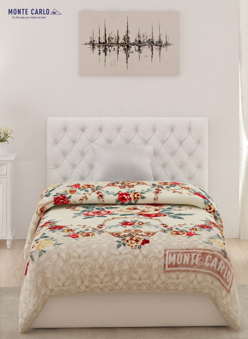Single Bed Multicolor Mink Blanket - 1 Ply