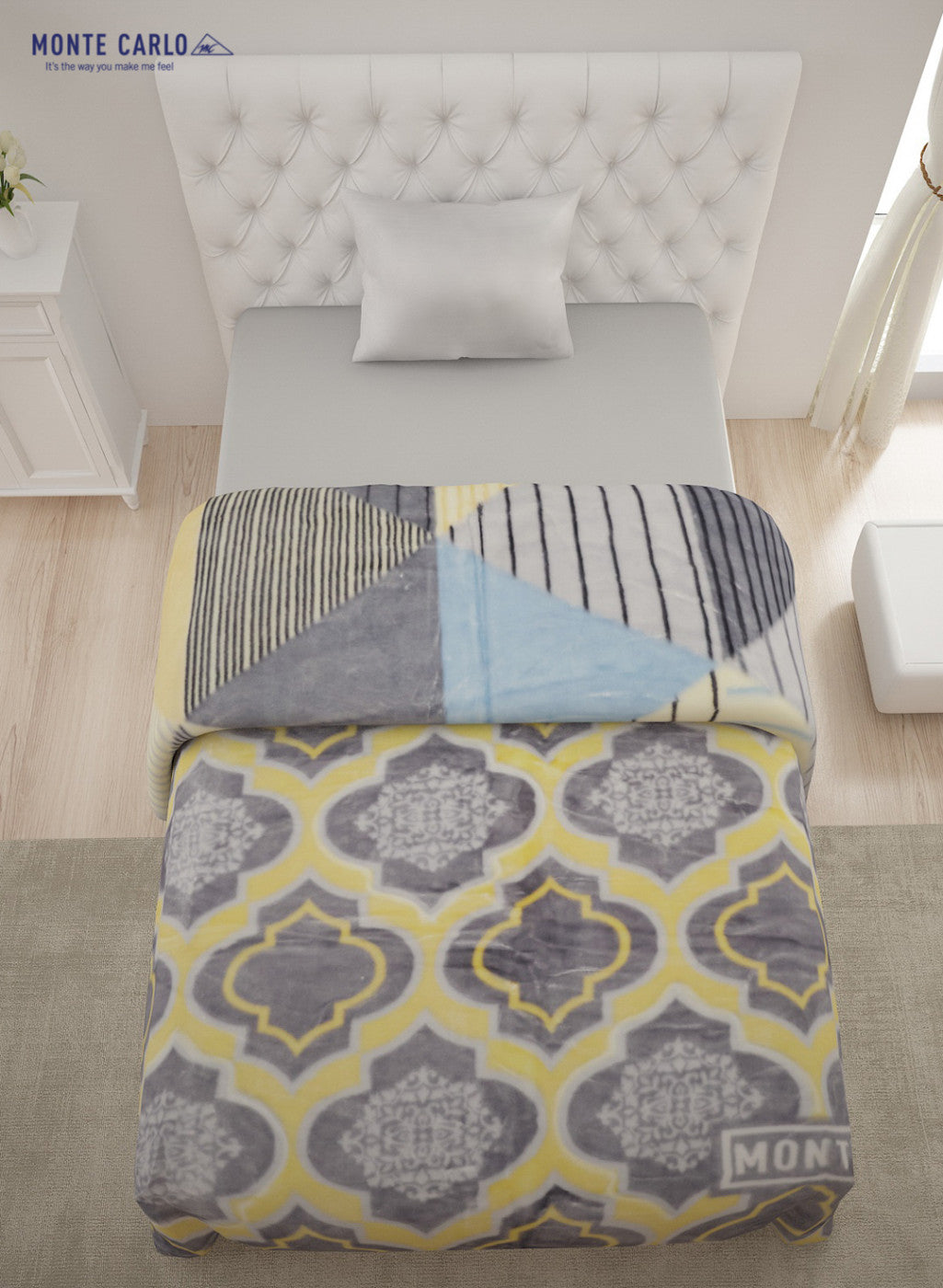 Single Bed Multicolor Mink Blanket - 2 Ply