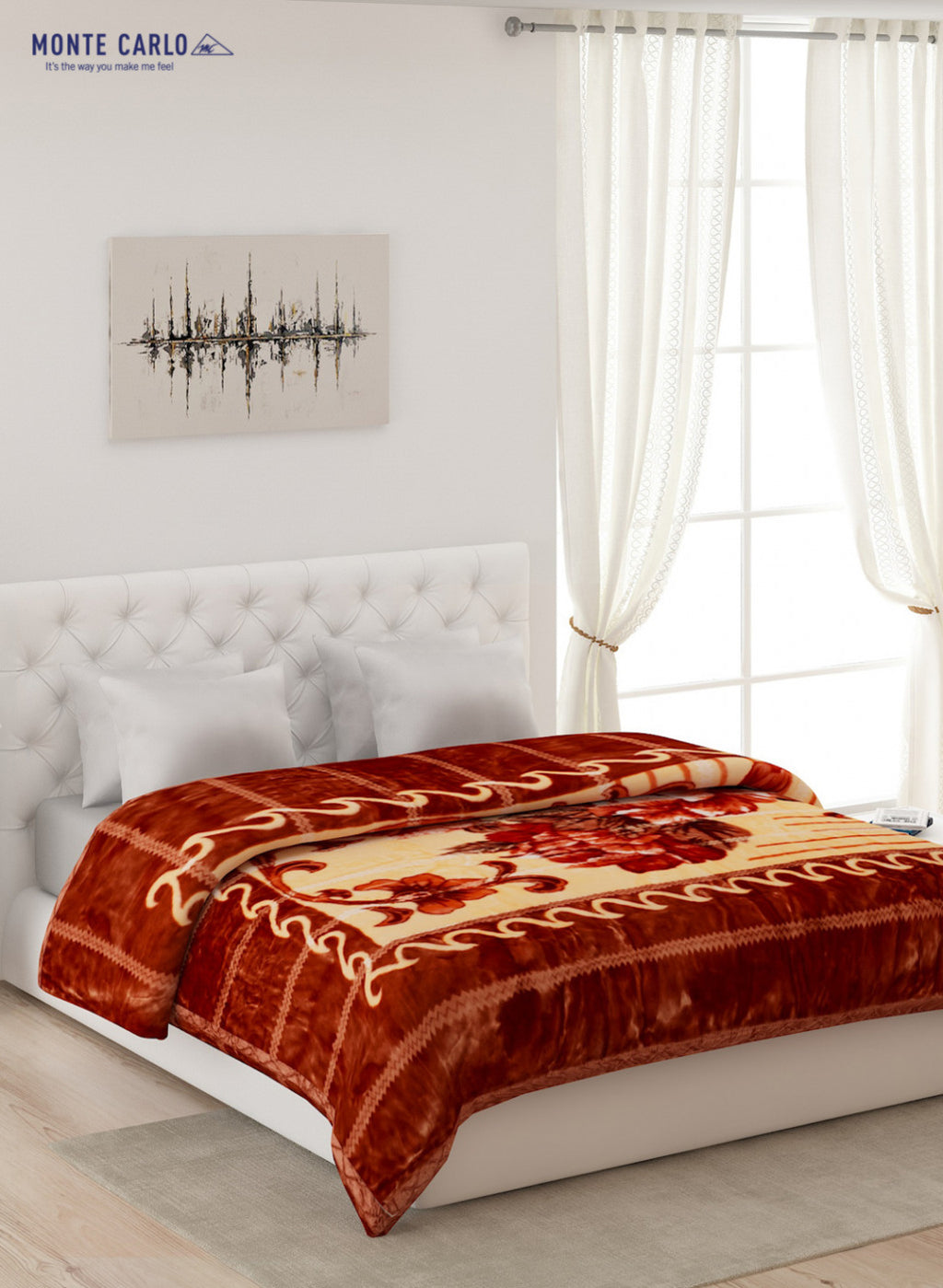 Double Bed Multicolor Mink Blanket - 2 Ply