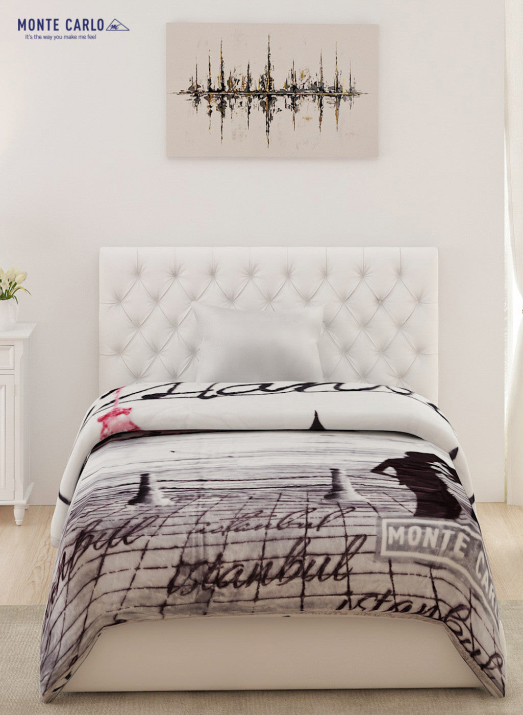 Single Bed Multicolor Mink Blanket - 1 Ply