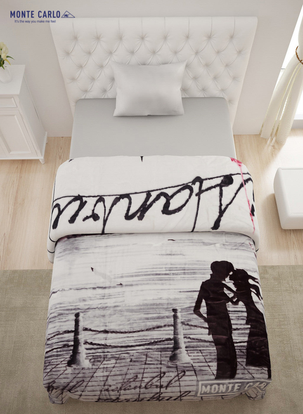 Single Bed Multicolor Mink Blanket - 1 Ply