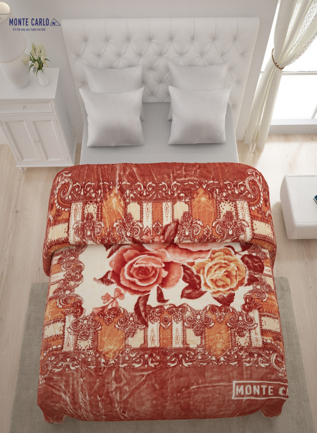 Double Bed Multicolor Mink Blanket - 2 Ply