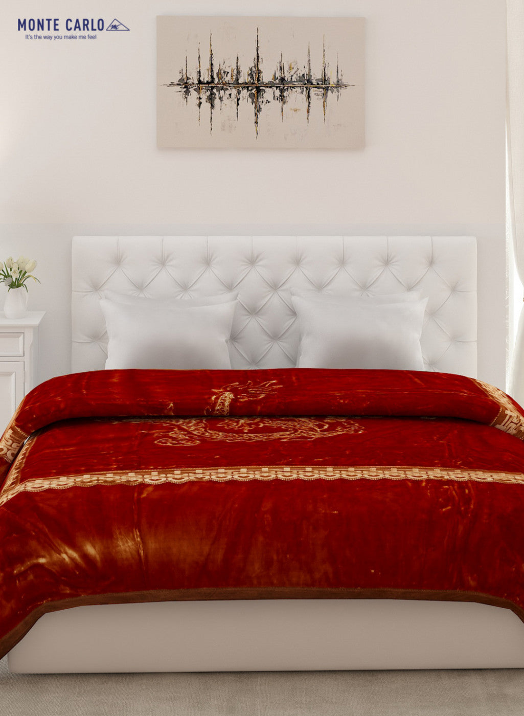 Double Bed Multicolor Mink Blanket - 2 Ply