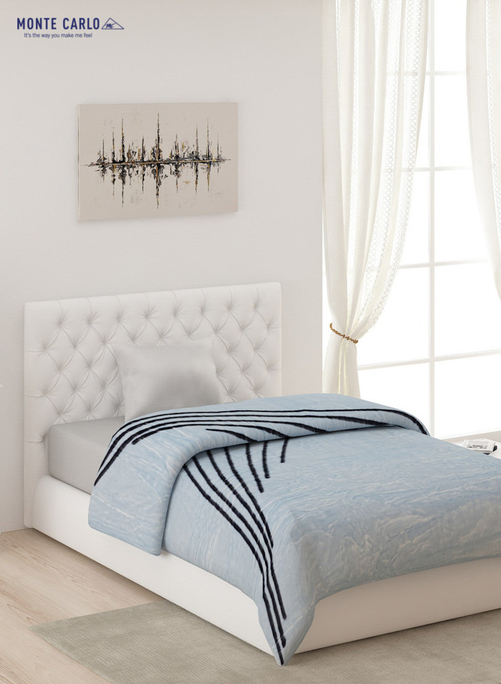 Single Bed Multicolor Mink Blanket - 1 Ply