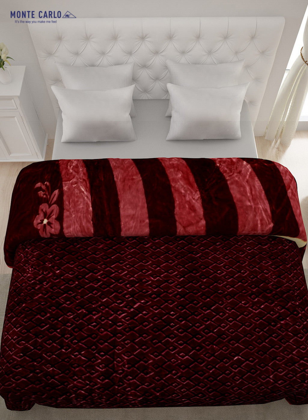 Double Bed Multicolor Mink Blanket - 3 Ply
