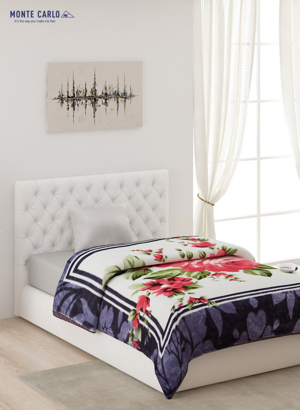 Single Bed Multicolor Mink Blanket - 1 Ply