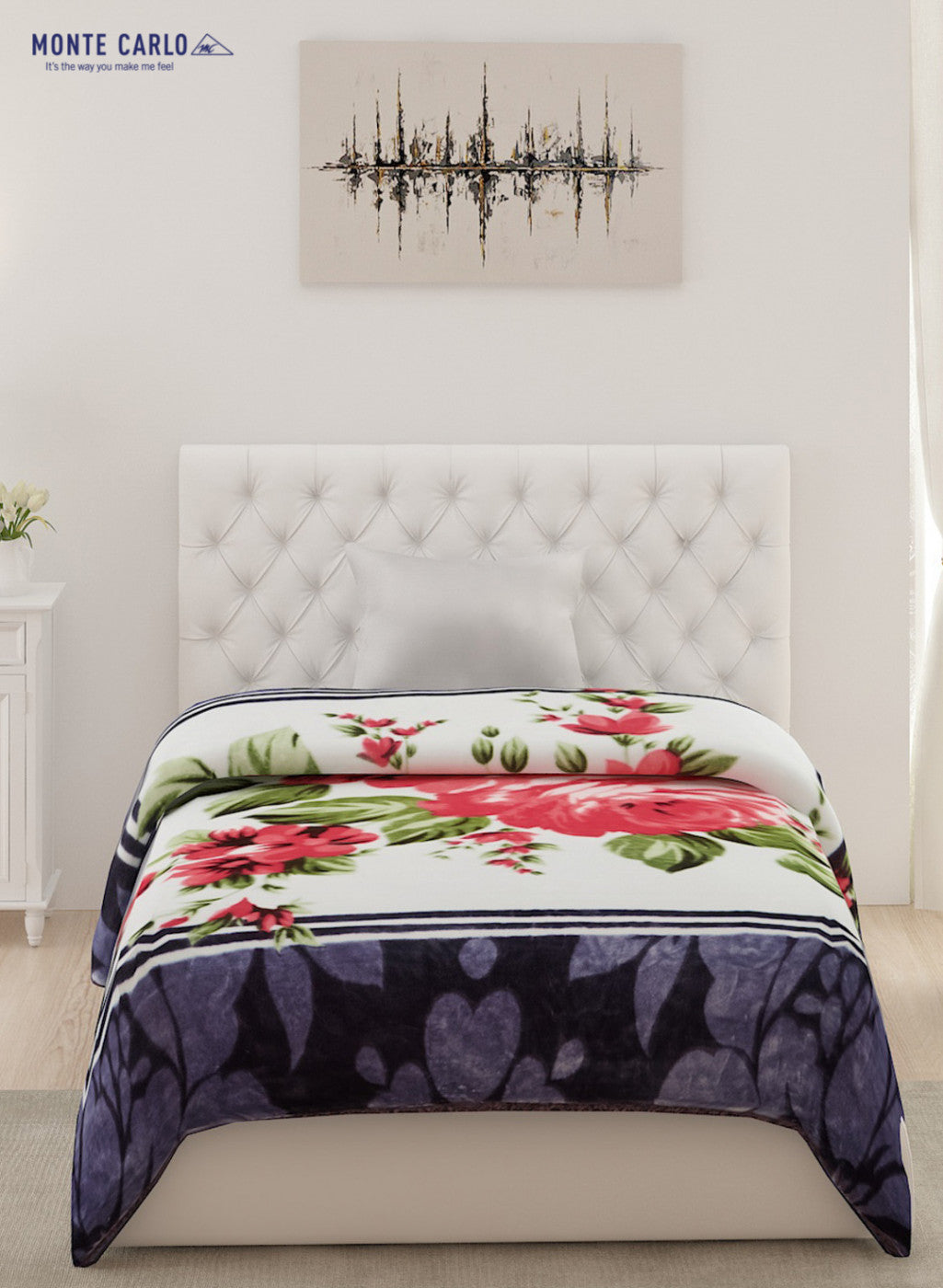 Single Bed Multicolor Mink Blanket - 1 Ply