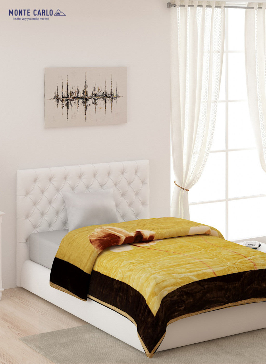 Double Bed Multicolor Mink Blanket - 1 Ply