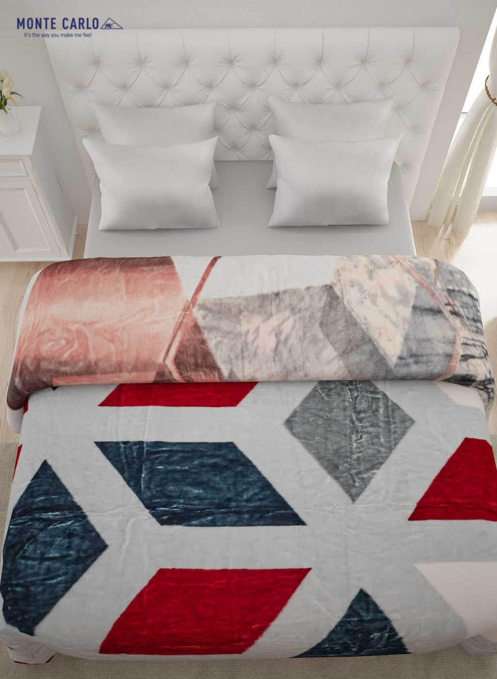 Double Bed Multicolor Mink Blanket - 2 Ply