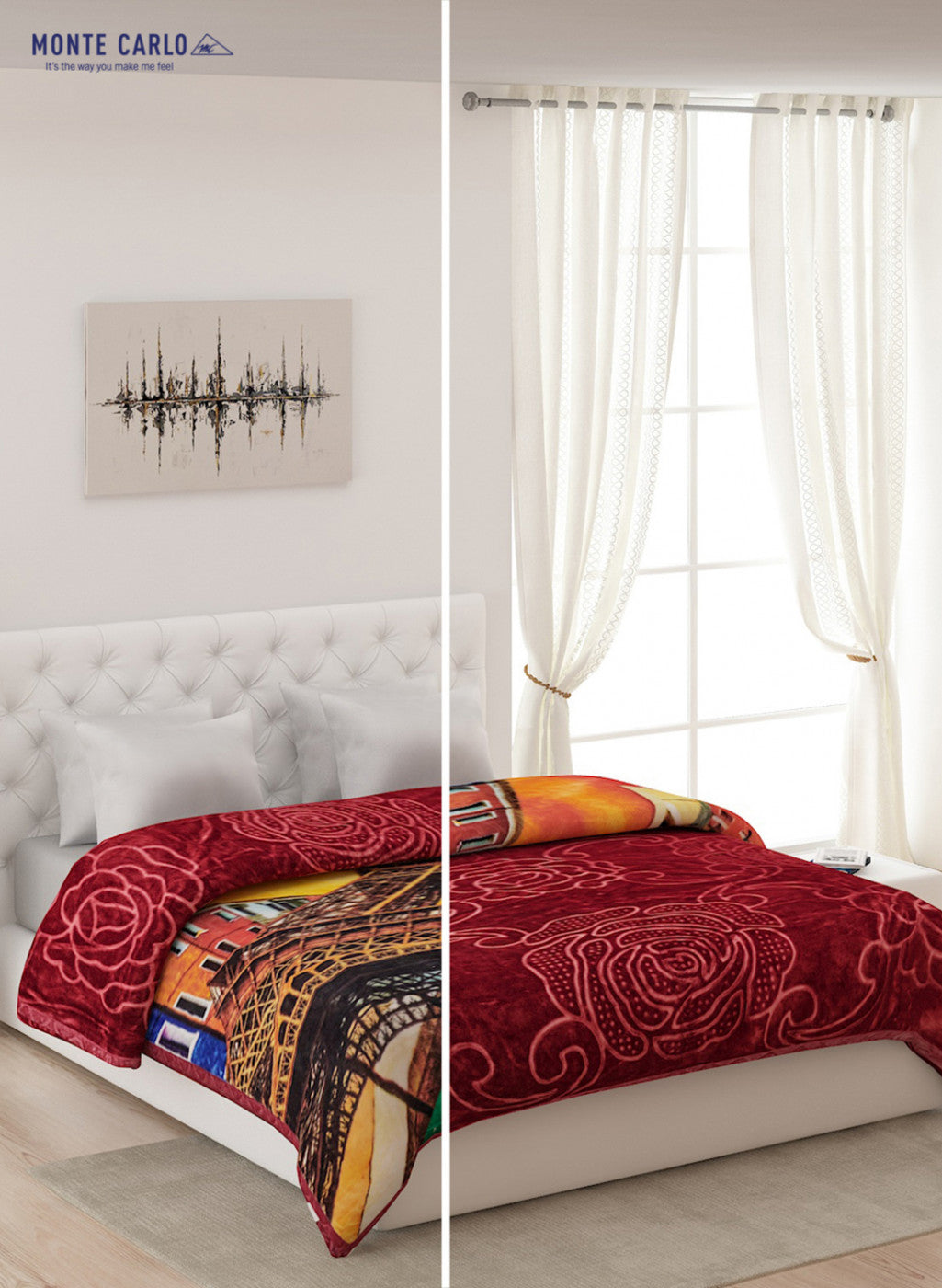Double Bed Multicolor Mink Blanket - 2 Ply