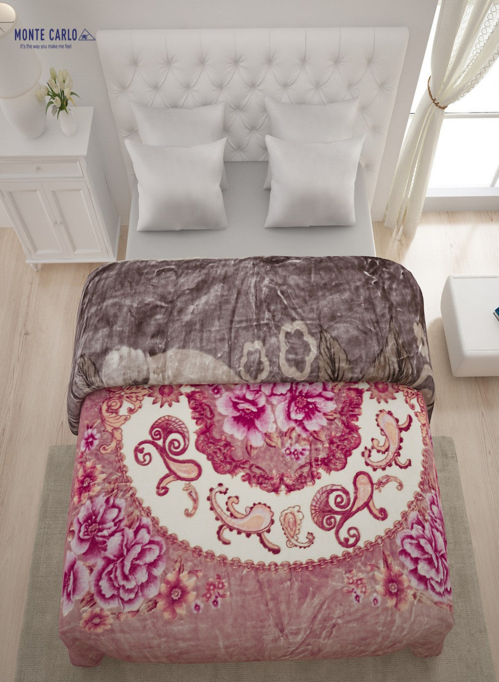 Double Bed Multicolor Mink Blanket - 2 Ply