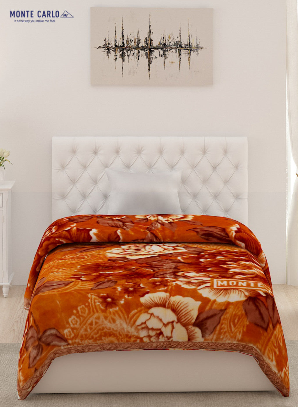 Single Bed Multicolor Mink Blanket - 2 Ply