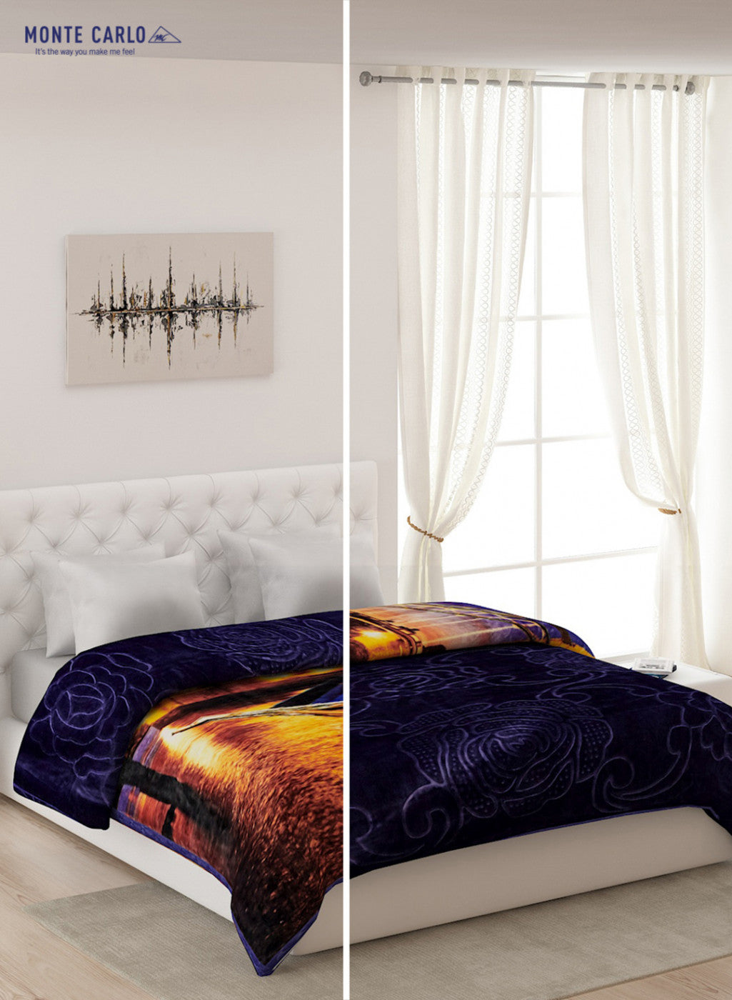 Double Bed Multicolor Mink Blanket - 2 Ply